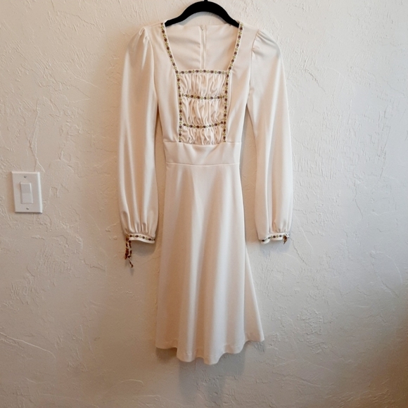 Vintage Smocked Renaissance Dress XS - Picture 3 of 7